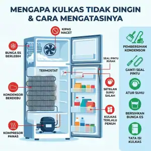 Penyebab Utama Kulkas Tidak Dingin dan Cara Mengatasinya Sampai Tuntas