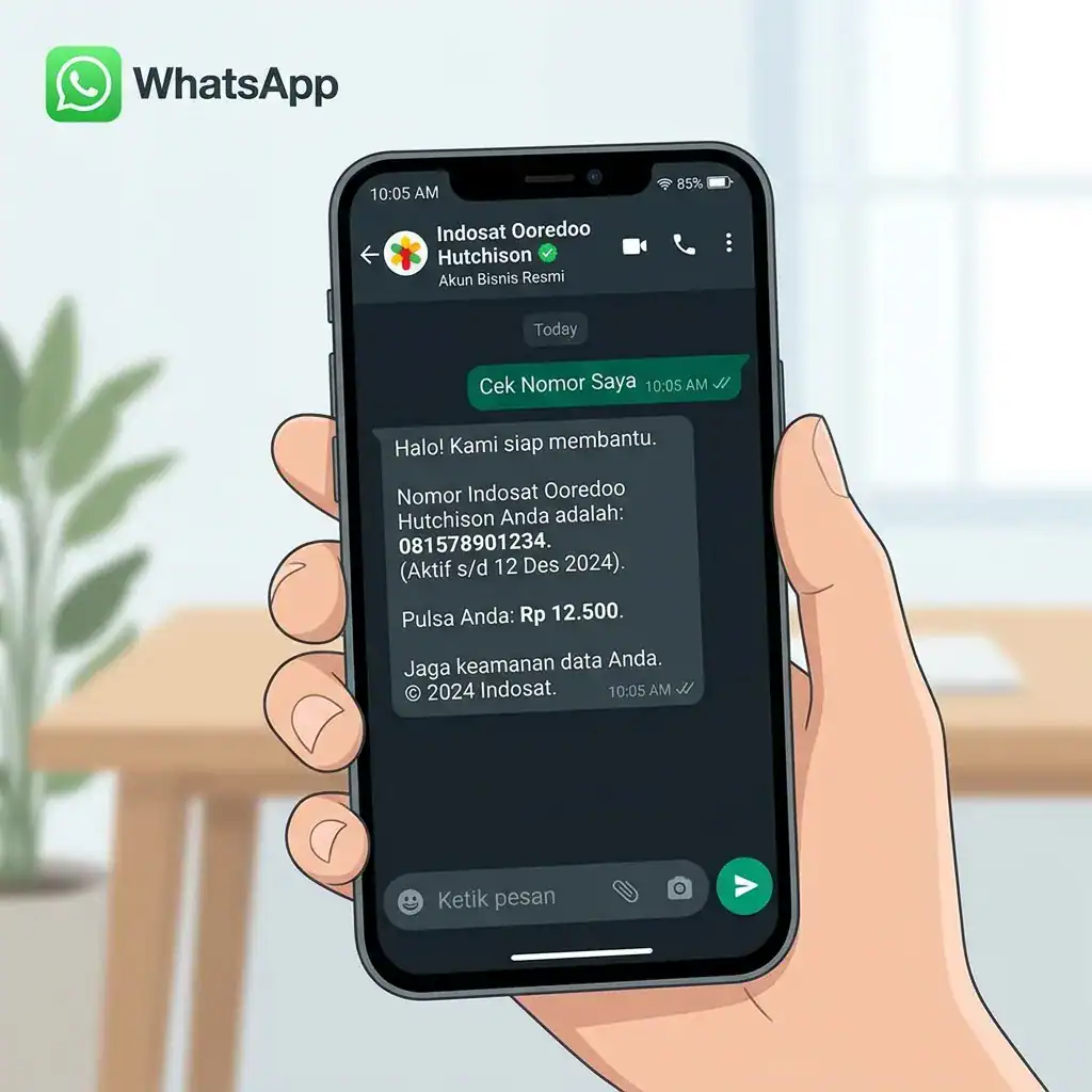 Lewat WhatsApp resmi Indosat